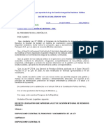 Decreto Legislativo Que Aprueba La Ley de Gestión Integral de Residuos Sólidos