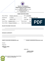 Department of Education: Home Visitation Form