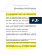 FORMA y EFECTOS DEL CONTRATO POR PERSONA A NOMBRAR