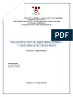 Taller Práctico de Equilibrio Químico y Equilibrio Electroquímico