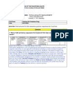 Lyceum of The Philippines-Cavite: Gsihm002 - Total Quality Management