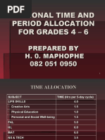 Time and Period Allocation For Grades 4 - 6