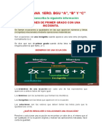 Ecuaciones de Primer Grado Con Una Incógnita