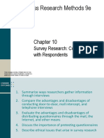 Business Research Methods 9e: Survey Research: Communicating With Respondents