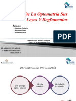 Diapositivas Historia de La Optometría Sus Leyes Y Reglamentos