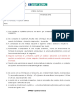 Questionario 02 - Equilibrio Quimico - RESPOSTAS