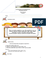 Worksheet in Mathematics (Kindergarten) Third Quarter Lesson 3 Name