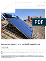 Averías Comunes en Tu Instalación Solar Térmica