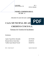 APOYO PARA 4TO AVANCE Gestión de Incidentes-Caja Municipal de Ahorro y Credito Cusco SA