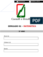 Simulado 01 - Matemática - 5º Ano (Blog Do Prof. Adonis)