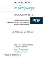 Early Childhood Sign Language Vocabulary Sets