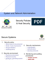 System and Network Administration Security Policies & Host Security