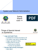 System and Network Administration Syslog Shares Sudo ++