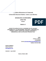 Informe Aspectos Basicos de La Higiene Del Usuario, Postura y Sesiones de Trabajo