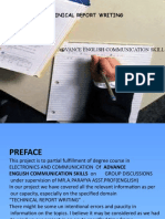 Techinical Report Writing: Advance English Communication Skills