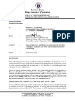 DM Hrod 2021 0171 Deployment of Administrative Officer Ii Items To Public Elementary and Secondary Schools For Fy 2021