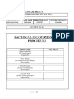 Sop For Bacterial Endotoxins Test