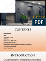 Lifts: Grouping of Lifts & Design Standards of Lift Lobby Plan & Section of Lift Lobby