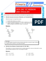 Division de Numeros Decimales para Cuarto de Primaria