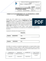 FT SST 025 Formato Acta de Nombramiento de Comité de Convivencia Laboral