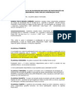 Minuta de Contrato de Sociedade de Construção Civil Pessoas Fisicas