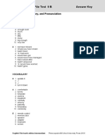 File Test 9 B Answer Key: Grammar, Vocabulary, and Pronunciation