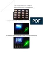 Manual de Uso Del Controlador Biométrico