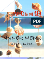 Taino by The Sea Dinner Menu