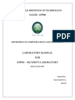 Knowledge Institute of Technology SALEM - 637504: Laboratory Manual FOR It8761 - Security Laboratory