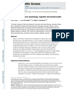 HHS Public Access: Sleep in Adolescence: Physiology, Cognition and Mental Health