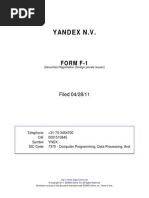 YANDEX N.V. Registration Statement, Form F-1