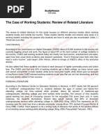 The Case of Working Students Review of Related Literature