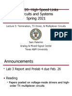 ECEN720: High-Speed Links Circuits and Systems Spring 2021: Lecture 5: Termination, TX Driver, & Multiplexer Circuits