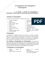 Direitos e Obrigações de Empregado e Empregador