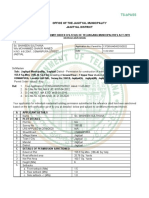 Office of The Jagityal Municipality Jagityal District: Ts-Bpass