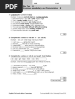 File Test 11 Grammar, Vocabulary, and Pronunciation B: Grammar 1 Underline The Correct Word(s)