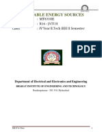 Renewable Energy Sources: Subject Code: MT831OE Regulations: R16 - Jntuh Class: IV Year B.Tech EEE II Semester