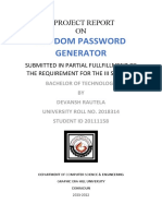 Random Password Generator: A Project Report ON