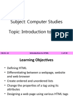 CBSE - VI - Computer Studies - Introduction To HTML