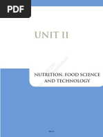 Unit Ii: Nutrition, Food Science and Technology