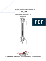 Klinger: Instructions For Installation and Operation of