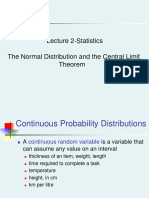 Lecture 2-Statistics The Normal Distribution and The Central Limit Theorem