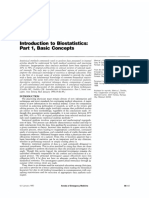 Introduction To Biostatistics: Part 1, Basic Concepts: 19:1 January 1990 Annals of Emergency Medicine 86/143