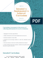 Intended Vs Implemented Vs Achieved Curriculum