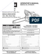 Operator'S Manual: BM3716 / BM3716VNM 16 In. 38cc Chain Saw BM3818 / BM3818VNM 18 In. 38cc Chain Saw