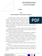 Reflexão Recursos Humanos Processamentos de Pessoal