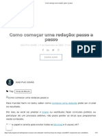 Como Começar Uma Redação - Passo A Passo