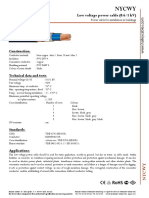 Nycwy: Low Voltage Power Cable (0.6/1 KV)