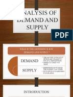 Analysis of Demand and Supply