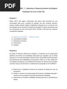 Liderança e Desenvolvimento de Equipes - A Avaliação On-Line 4 (AOL 04)